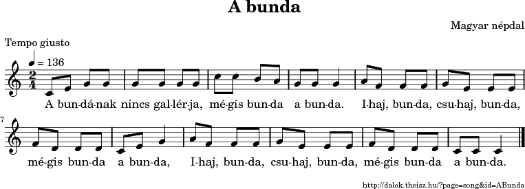 A bunda - music notes