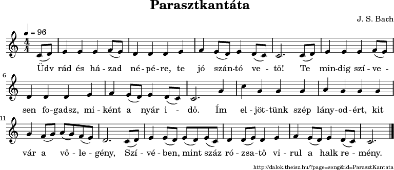 Parasztkantáta - music notes